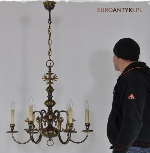 DUZY STARY ZYRANDOL PAJAK Z ORLEM LAMPA SUFITOWA