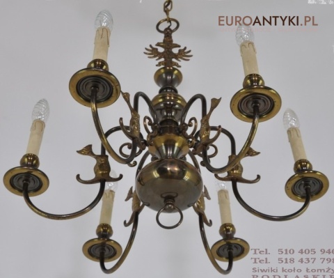 DUZY STARY ZYRANDOL PAJAK Z ORLEM LAMPA SUFITOWA