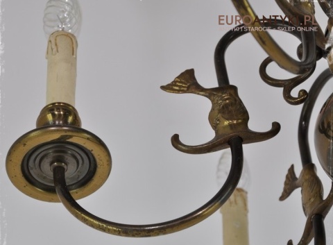 DUZY STARY ZYRANDOL PAJAK Z ORLEM LAMPA SUFITOWA