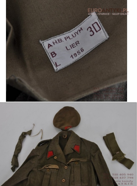 KOMPLETNY STARY MUNDUR BELGISJKI 1955 ROK UNIFORM