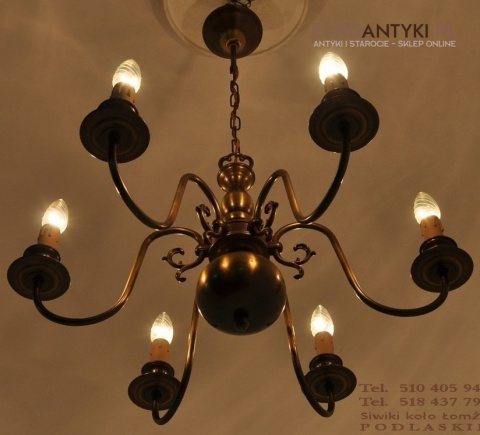 LAMPA PAJAK STARY ZYRANDOL LAMPA SUFITOWA BRAZOWA