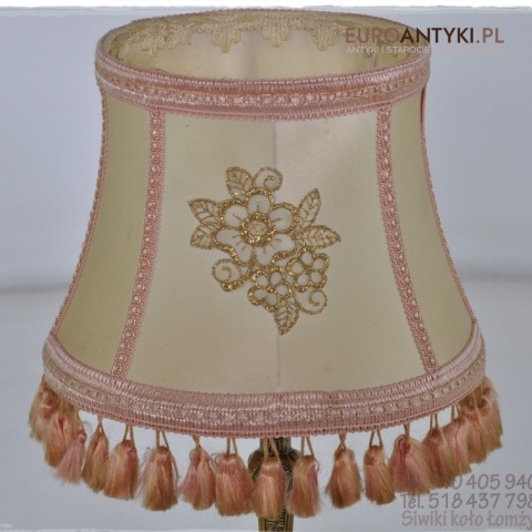 STARA BACINA LAMPKA Z ABAZURKIEM ABAZUREM VINTAGE