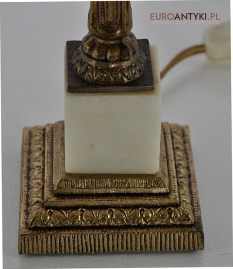 STARA BACINA LAMPKA Z ABAZURKIEM ABAZUREM VINTAGE