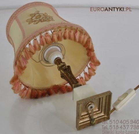 STARA BACINA LAMPKA Z ABAZURKIEM ABAZUREM VINTAGE
