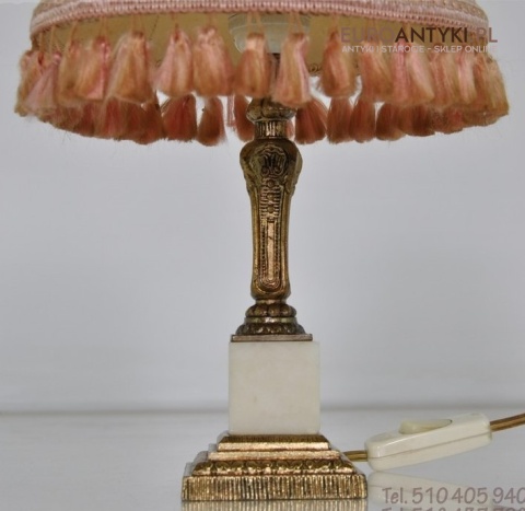 STARA BACINA LAMPKA Z ABAZURKIEM ABAZUREM VINTAGE