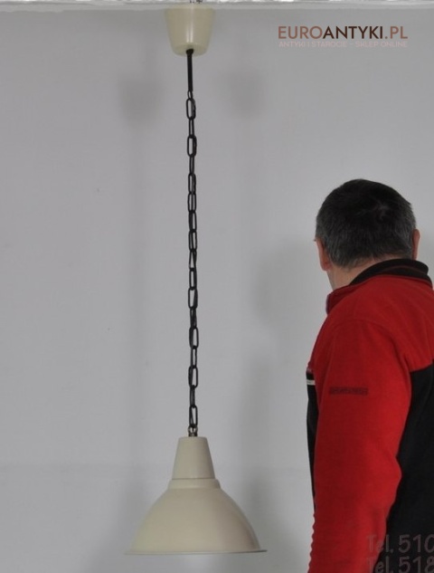 STARA KREMOWA LAMPKA LAMPA NA LANCUCHU ART DECO
