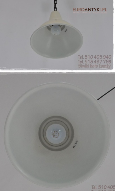 STARA KREMOWA LAMPKA LAMPA NA LANCUCHU ART DECO