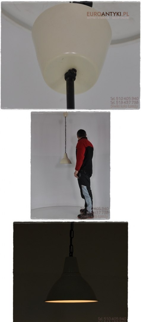 STARA KREMOWA LAMPKA LAMPA NA LANCUCHU ART DECO