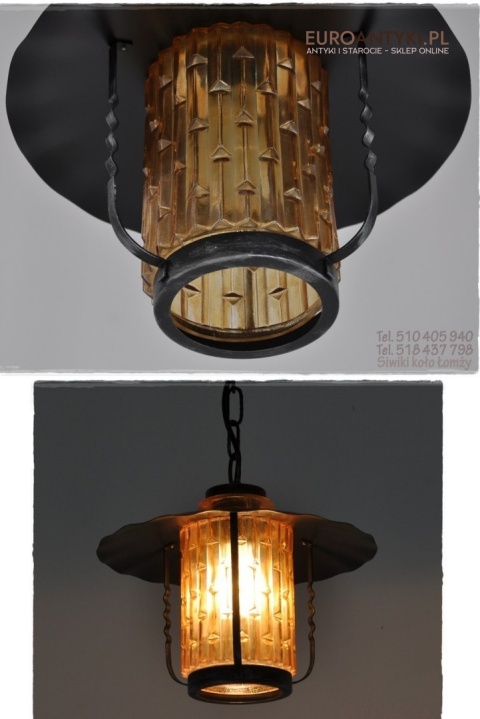 STARA LAMPKA LAMPA DO GANKA HOLU SZKLANY WALEC