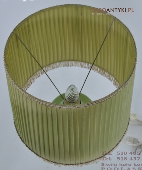 STARA SELEDYNOWA LAMPA LAMPKA Z ROZYCZKAMI PORCELA