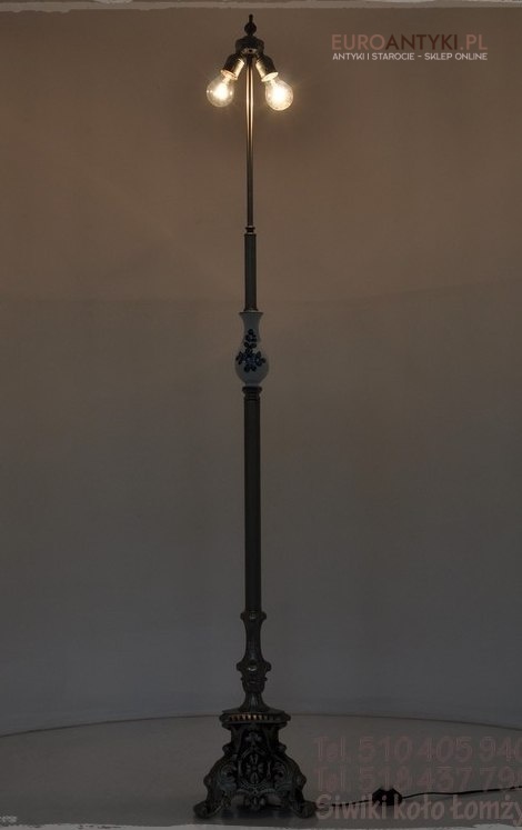 STARA SREBRNA LAMPA PODLOGOWA STARE SREBRO ANTYK