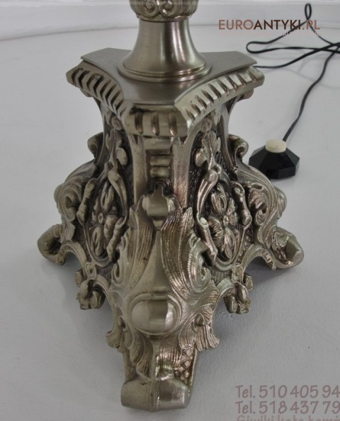 STARA SREBRNA LAMPA PODLOGOWA STARE SREBRO ANTYK