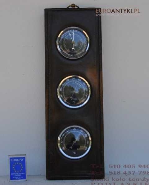 STARA STACJA POGODY BAROMETR TERMOMETR HYGROMETR