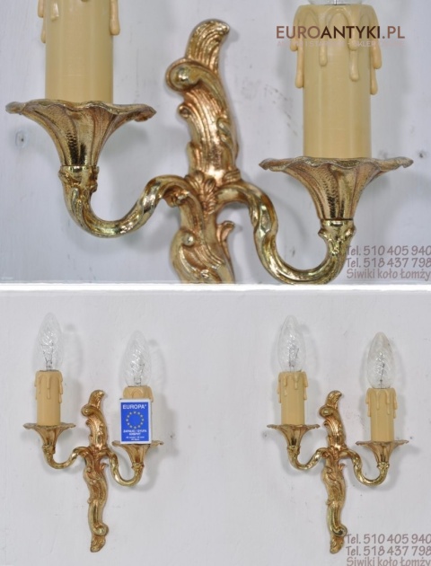 STARE ZLOTE KINKIETY LAMPKI NA SCIANE BAROK ROKOKO