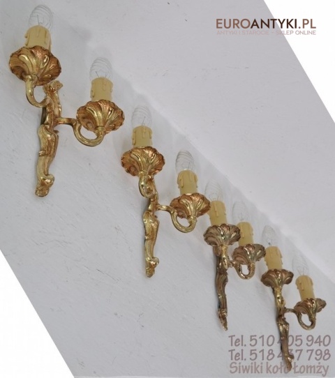 STARE ZLOTE KINKIETY LAMPKI NA SCIANE BAROK ROKOKO