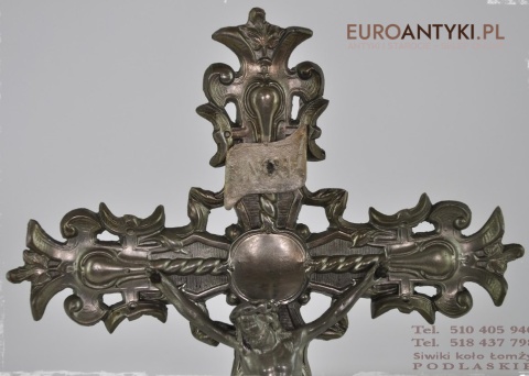 STARY KRZYZ JEZUS CHRYSTUS INRI ANTYK 1900 PASYJKA