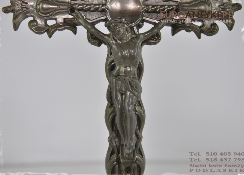 STARY KRZYZ JEZUS CHRYSTUS INRI ANTYK 1900 PASYJKA