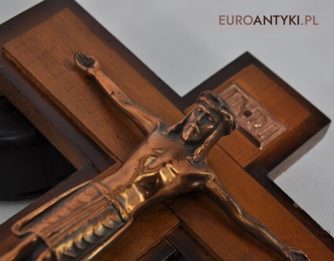 STARY KRZYZ KRZYZYK JEZUS CHRYSTUS ART DECO ANTYK
