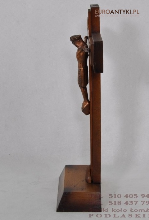 STARY KRZYZ KRZYZYK JEZUS CHRYSTUS ART DECO ANTYK