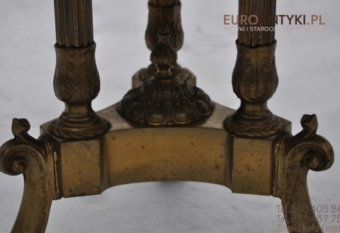 STARY STOLIK STOLICZEK SECESYJNY ZIELONY MARMUR