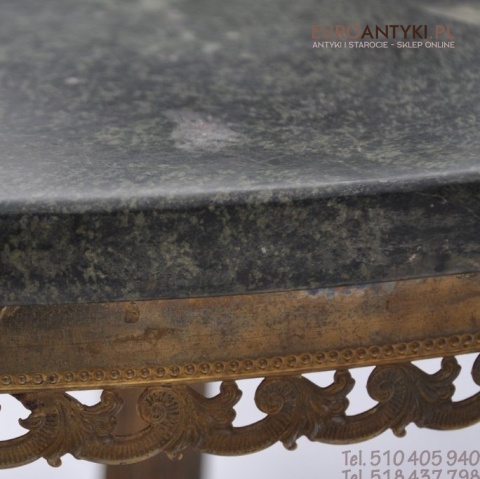 STARY STOLIK STOLICZEK SECESYJNY ZIELONY MARMUR