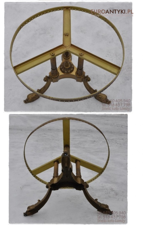 STARY STOLIK STOLICZEK SECESYJNY ZIELONY MARMUR