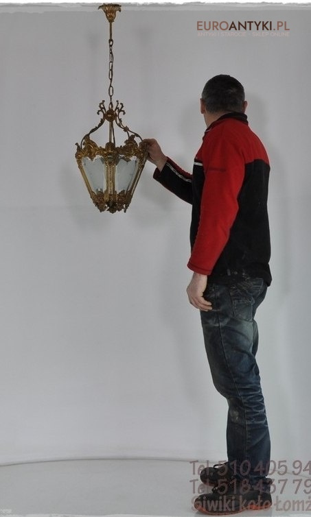 XL ANTYK DUZA SECESYJNA LAMPA DO GANKU GANKA HOLU