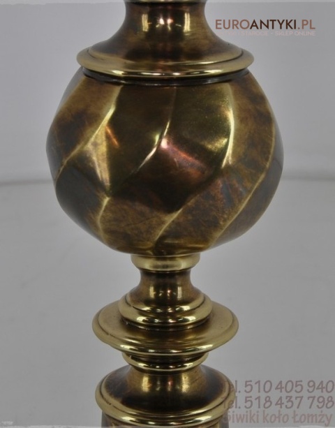 XL DUZA STARA MOSIEZNA LAMPA NOGA GABINETOWA ANTYK