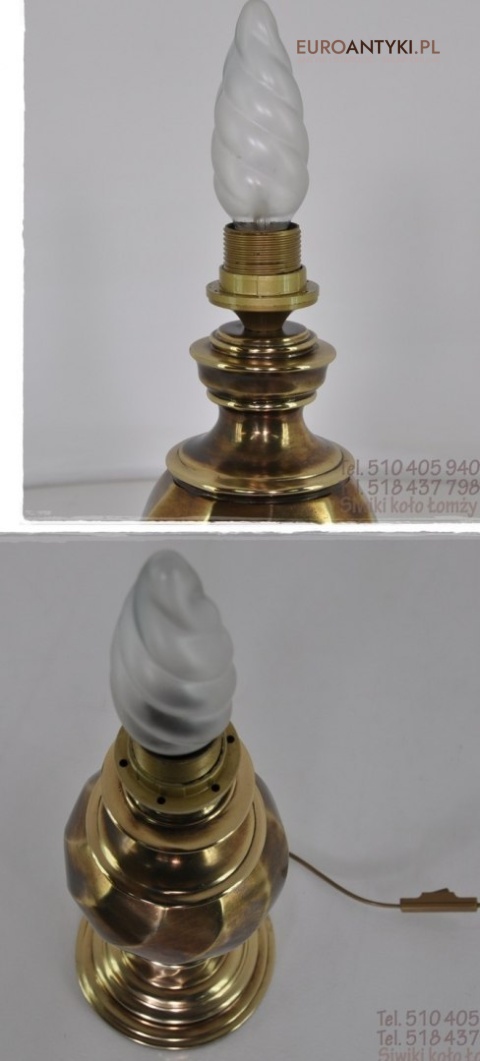 XL DUZA STARA MOSIEZNA LAMPA NOGA GABINETOWA ANTYK