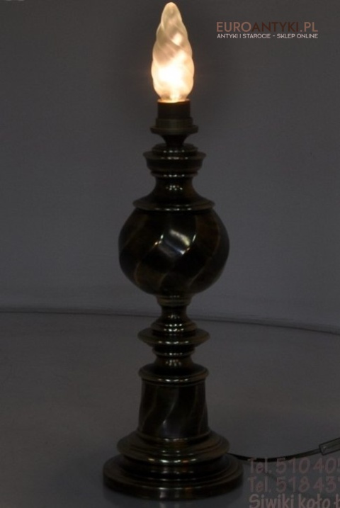 XL DUZA STARA MOSIEZNA LAMPA NOGA GABINETOWA ANTYK