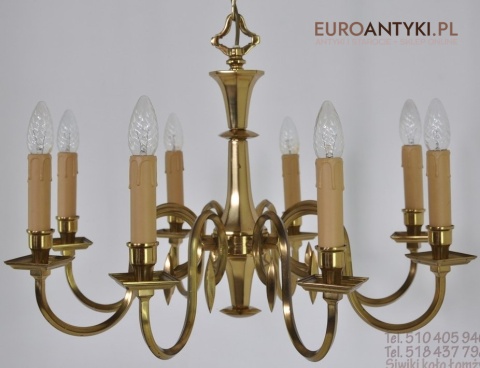 XL DUZY STARY ZYRANDOL Z LAT 1940 ANTYK MOSIADZ XL