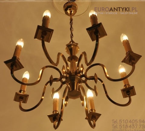 XL DUZY STARY ZYRANDOL Z LAT 1940 ANTYK MOSIADZ XL