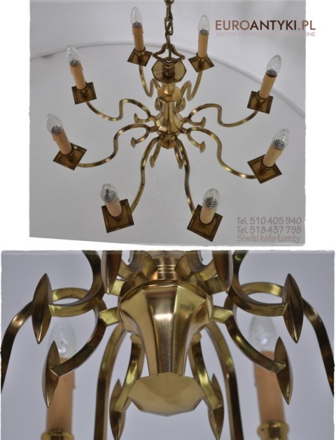 XL DUZY STARY ZYRANDOL Z LAT 1940 ANTYK MOSIADZ XL