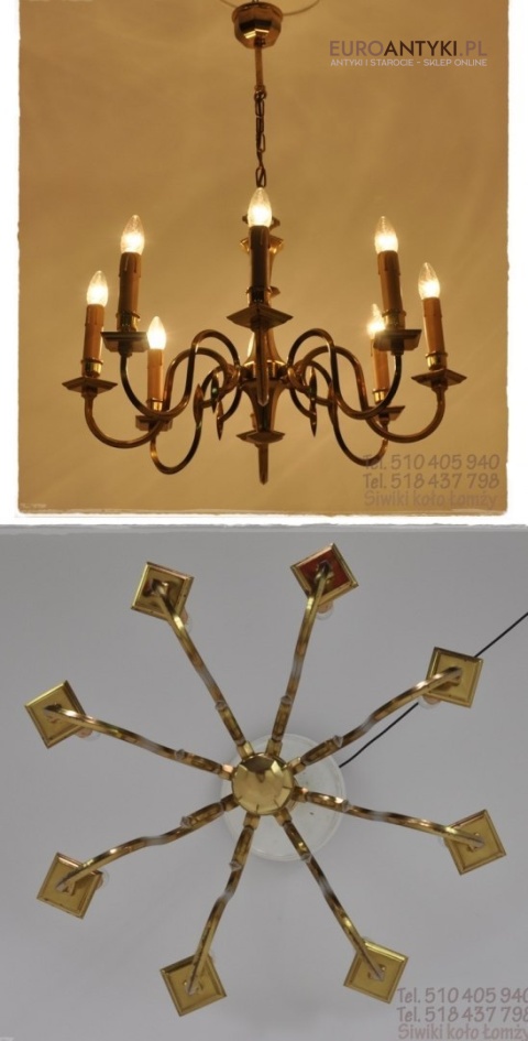 XL DUZY STARY ZYRANDOL Z LAT 1940 ANTYK MOSIADZ XL