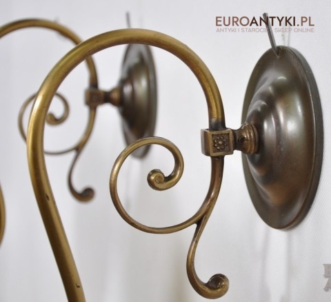 2 STARE KINKIETY LAMPY Z MOSIADZU ART DECO KLOSZE