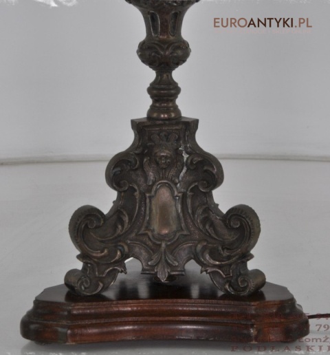 ANTYK STARA SREBRNA LAMPA PODLOGOWA EMPIRE EMPIR