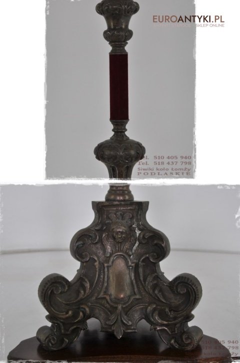 ANTYK STARA SREBRNA LAMPA PODLOGOWA EMPIRE EMPIR
