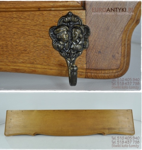 ANTYK STARY DREWNIANY RZEZBIONY WIESZAK GARDEROBA