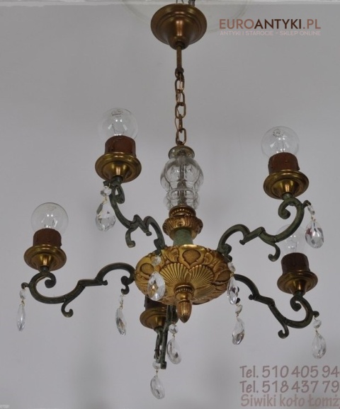 ANTYK STARY ZYRANDOL SECESJA JUGENDSTIL LAMPA