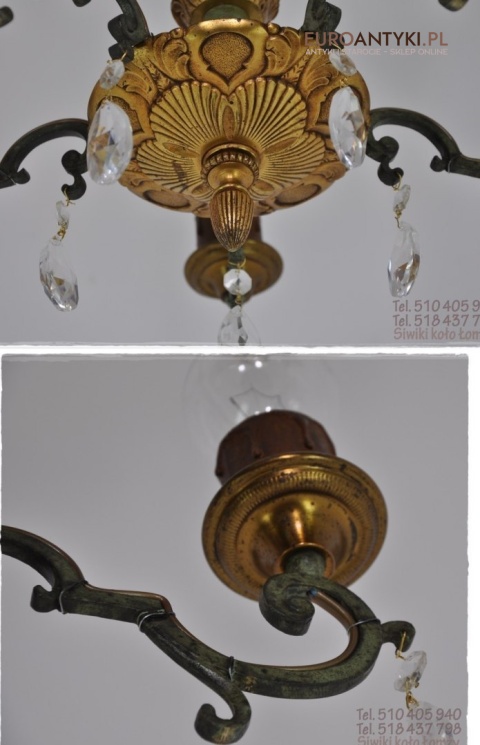 ANTYK STARY ZYRANDOL SECESJA JUGENDSTIL LAMPA