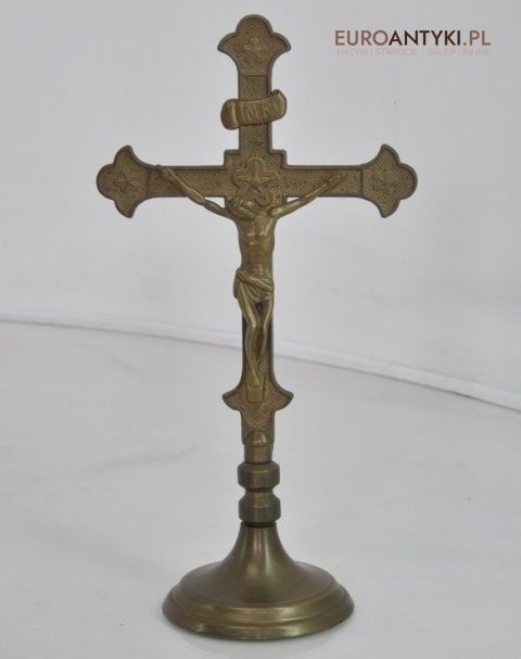 JEZUS CHRYSTUS NA KRZYZU ANTYK SECESJA INRI CHRIST