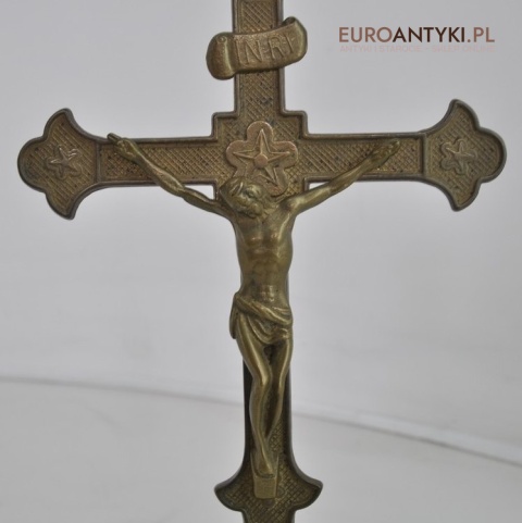 JEZUS CHRYSTUS NA KRZYZU ANTYK SECESJA INRI CHRIST