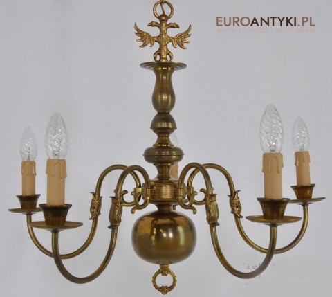 LAMPA PAJAK STARY ZYRANDOL LAMPA SUFITOWA ZLOTA