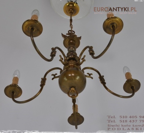 LAMPA PAJAK STARY ZYRANDOL LAMPA SUFITOWA ZLOTA