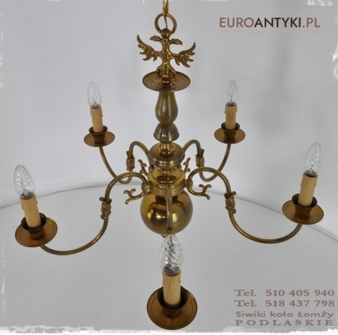 LAMPA PAJAK STARY ZYRANDOL LAMPA SUFITOWA ZLOTA