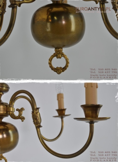 LAMPA PAJAK STARY ZYRANDOL LAMPA SUFITOWA ZLOTA