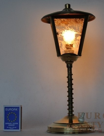 STARA LAMPA LAMPKA MOSIADZ SZKLO RUSTYKALNA RETRO