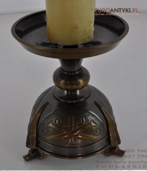 STARY DUZY SWIECZNIK Z BRAZU SWIECA PASCHALNA 8cm