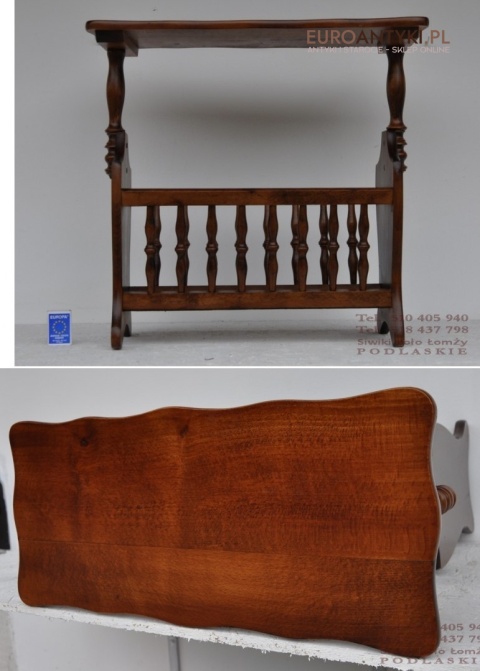 STARY GAZETNIK STOJAK NA GAZETY GAZECIAK DREWNIANY