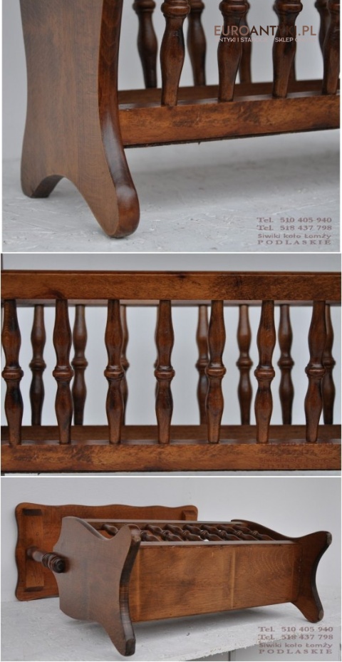 STARY GAZETNIK STOJAK NA GAZETY GAZECIAK DREWNIANY